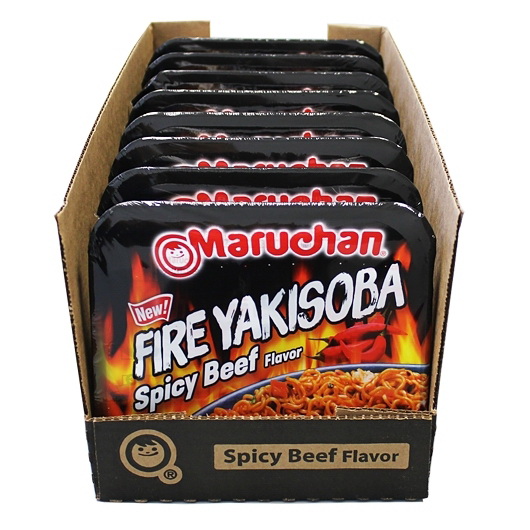 酷牌库|商品详情-Maruchan Ramen进口代理批发 Maruchan 拉面炒面 火焰牛肉，3.99 盎司，每箱 8 个