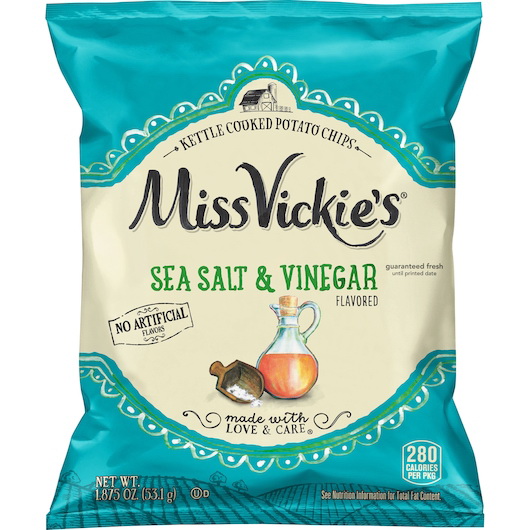 酷牌库|商品详情-Miss Vickie's进口代理批发 Miss Vickie's 海盐醋锅煮薯片，1.88 盎司，每箱 24 片