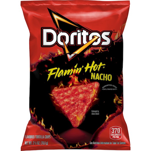 Doritos进口代理批发 Doritos Fnlht 烤干酪辣味玉米片，2.5 盎司，每箱 24 粒