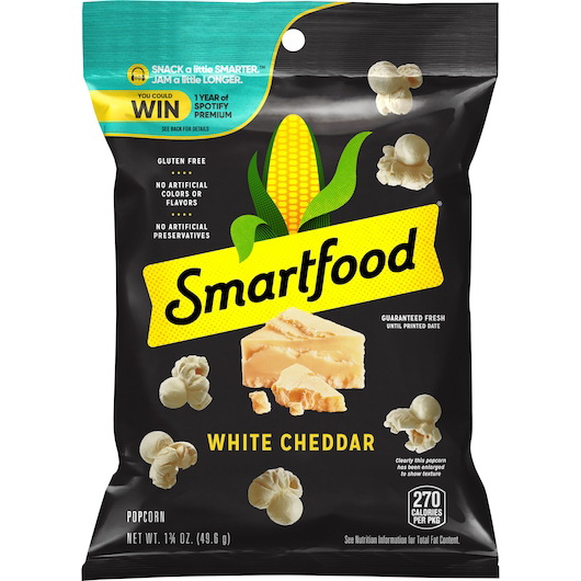 Smartfood进口代理批发 Smartfood 白切达干酪，1.75 盎司，每箱 24 粒