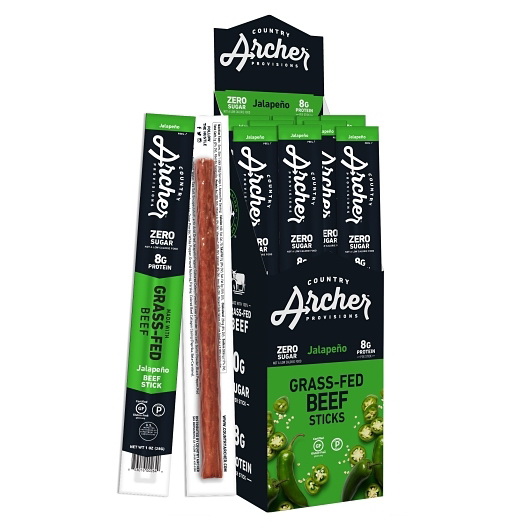 Country Archer Jerky进口代理批发 Country Archer Jerky Co 墨西哥辣椒牛肉棒，1 盎司，每箱 6 块