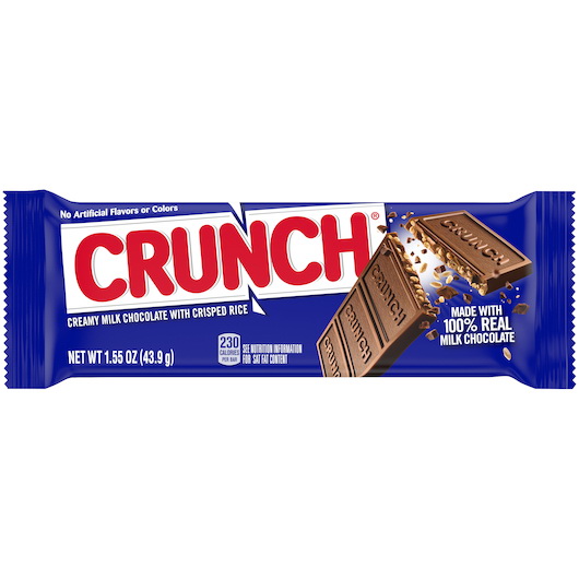 Crunch进口代理批发 Crunch Singles Bar，1.55 盎司，每箱 10 块