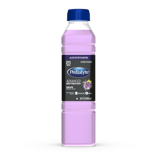 Pedialyte进口代理批发 Pedialyte 葡萄味电解质溶液，500 毫升，每箱 12 粒