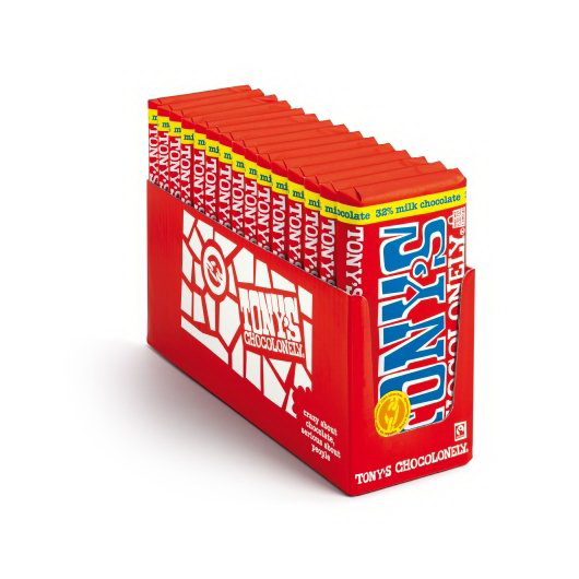 酷牌库|商品详情-Tony's Chocolonely进口代理批发 Tony's Chocolonely 70% 黑巧克力棒，6.35 盎司，每箱 15 块