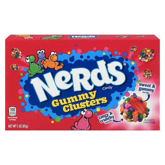 Nerds进口代理批发 Nerds Clusters 剧院盒，3 盎司，每箱 12 个