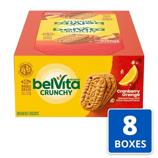 酷牌库|商品详情-Belvita进口代理批发 Belvita 蔓越莓橙，1.76 盎司，每盒 8 个，每箱 8 个