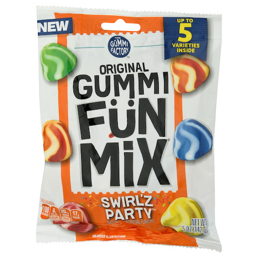 Original Gummi Factory进口代理批发 Original Gummi Factory Gummi Fun Mix Swirlz Party，5 盎司，每箱 12 颗