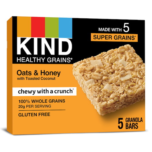 Kind Healthy Snacks进口代理批发 Kind 健康零食燕麦和蜂蜜，6.2 盎司，每箱 8 块