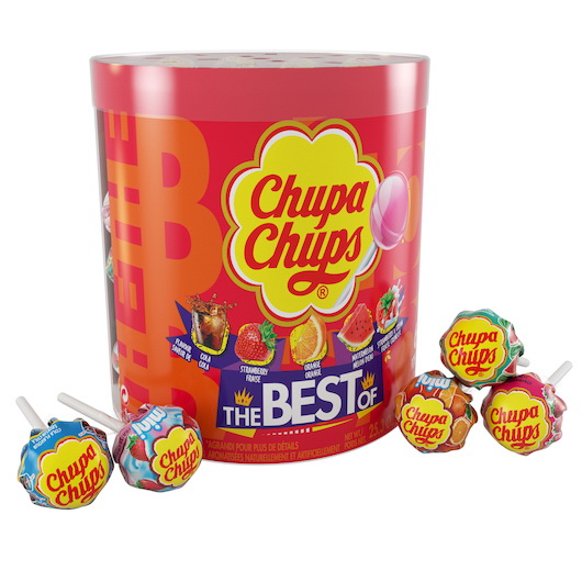 酷牌库|商品详情-Chupa Chups进口代理批发 Chupa Chups Best Of 棒棒糖鼓装，0.42 盎司，每箱 8 个