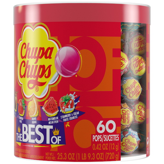 酷牌库|商品详情-Chupa Chups进口代理批发 Chupa Chups Best Of 棒棒糖鼓装，0.42 盎司，每箱 8 个