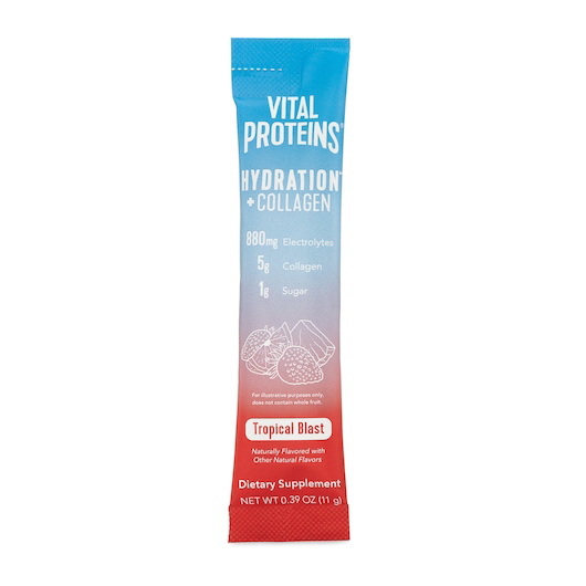 Vital Proteins进口代理批发 Vital Proteins 水合胶原蛋白热带爆炸棒包，0.39 盎司，每箱 6 件