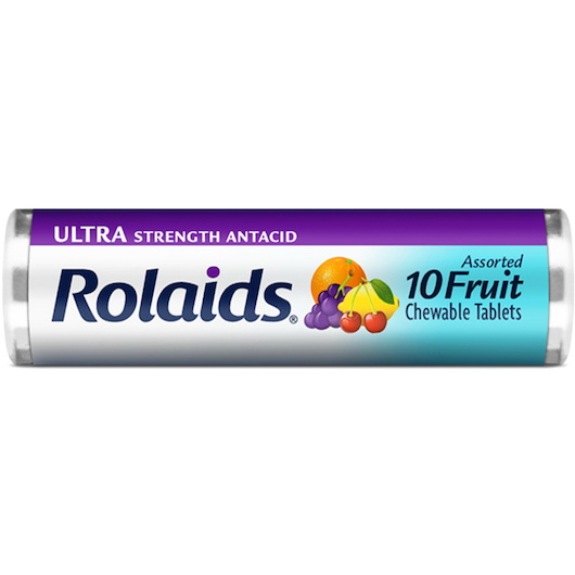 Rolaids进口代理批发 Rolaids 超强力抗酸什锦水果片，10 片，每箱 24 片