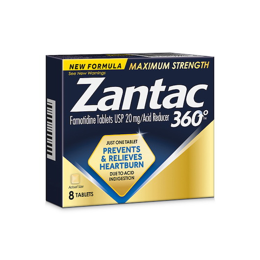 Zantac 360进口代理批发 Zantac 360 20Mg 8 片泡罩，8 片，每箱 8 片