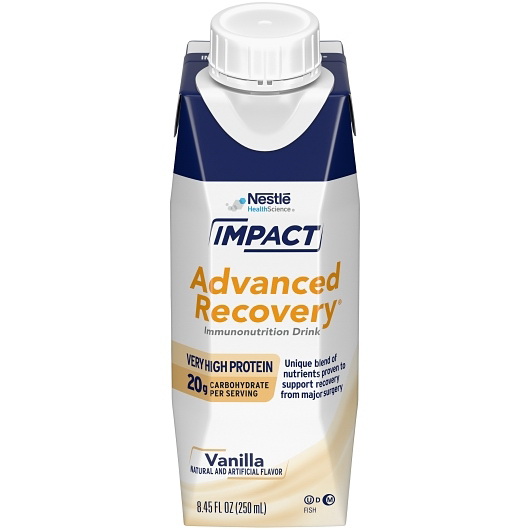 Impact进口代理批发 Impact Advanced Recovery Vanilla，8.45 液量盎司，每箱 10 粒