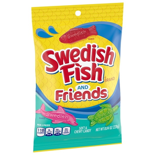 酷牌库|商品详情-Swedish Fish进口代理批发 瑞典 Fish & Friends 浆果，8.04 盎司，每箱 12 颗