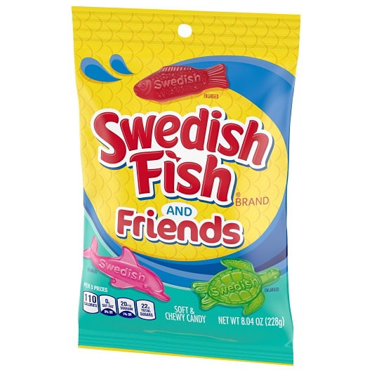 酷牌库|商品详情-Swedish Fish进口代理批发 瑞典 Fish & Friends 浆果，8.04 盎司，每箱 12 颗