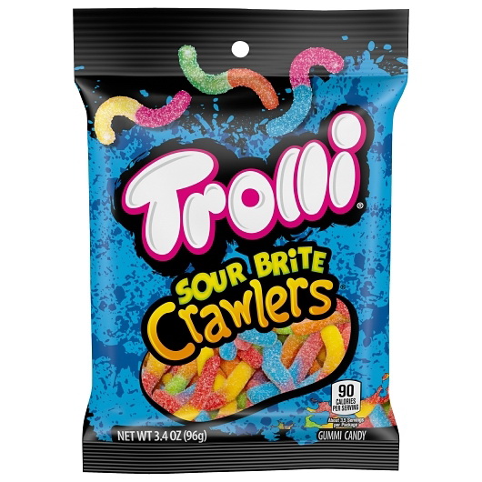 Trolli进口代理批发 Trolli Sour Brite Crawlers，3.4 盎司，每箱 12 颗