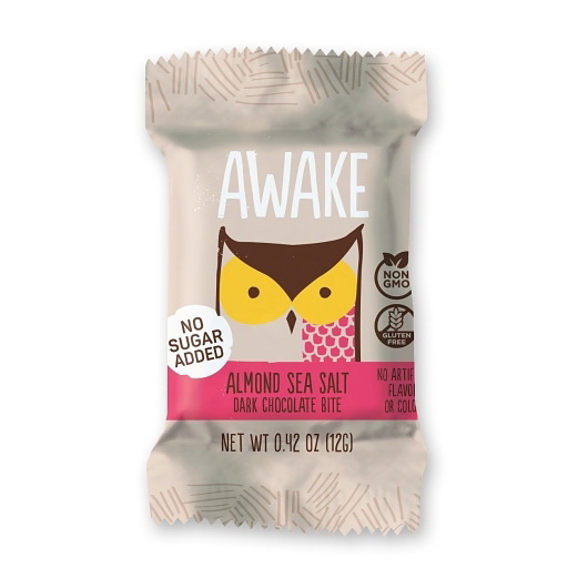 酷牌库|商品详情-Awake Chocolate进口代理批发 醒巧克力黑巧克力杏仁海盐片，0.42 盎司，每箱 6 块