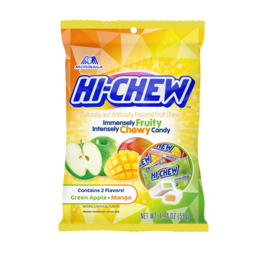 Hi-Chew进口代理批发 Hi-Chew 1.94 盎司，8 粒青苹果和芒果袋装糖果，1.94 盎司，每箱 8 颗