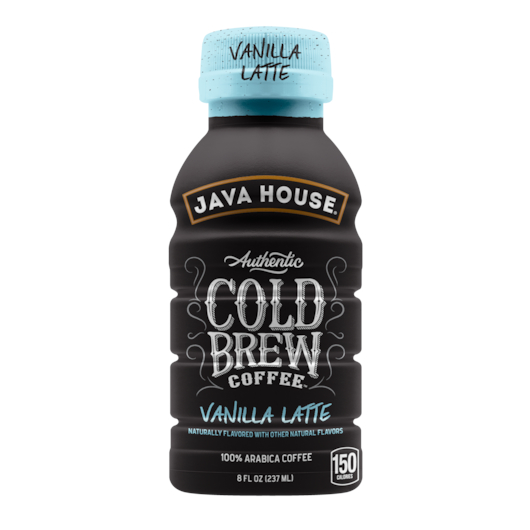 Javahouse进口代理批发 Java House 冷萃法式香草拿铁即饮咖啡瓶，8 盎司，每盒 6 个，每箱 4 个