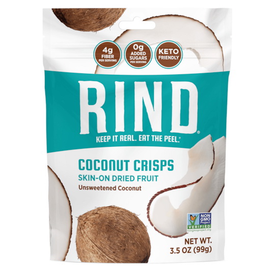 Rind Snacks进口代理批发 Rind Snacks 椰子脆片，3.5 盎司，每箱 12 片