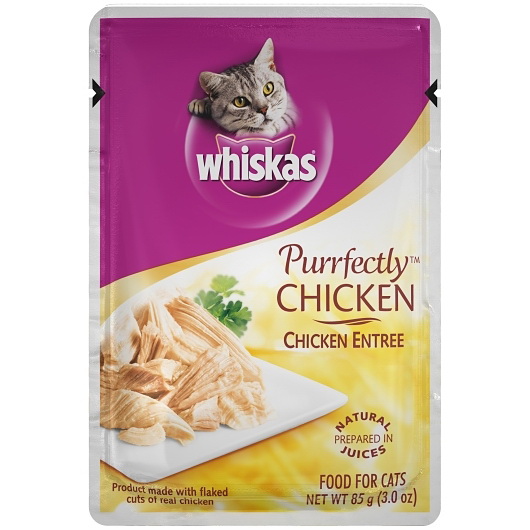 Whiskas进口代理批发 Whiskas Purrfectly 鸡肉，3 盎司，每箱 24 粒