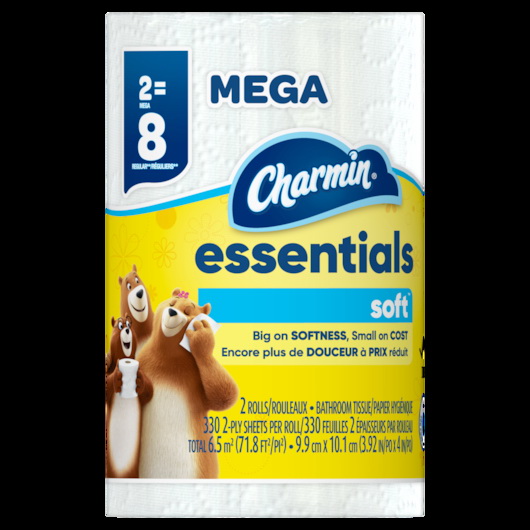 酷牌库|商品详情-Charmin进口代理批发 Charmin Essentials 柔软卫生纸干无香型，71.8 平方英尺，每箱 12 张