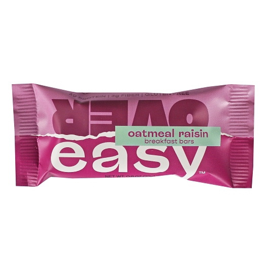 Over Easy进口代理批发 Over Easy 燕麦葡萄干迷你早餐棒，0.8 盎司，每盒 20 颗，每箱 12 颗