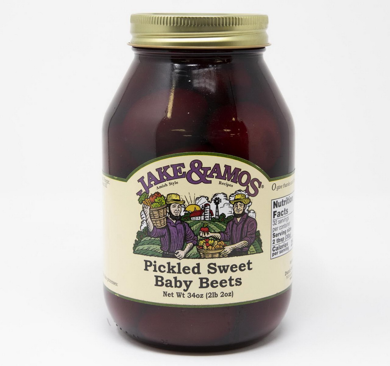 Jake & Amos Pickled Sweet Baby Beets 12/34oz, 445515