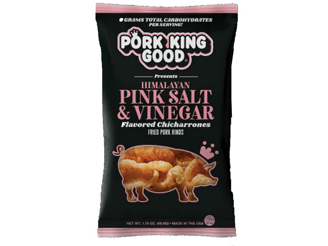 Pork King Good Pink Salt & Vinegar Flavored Pork Rinds 12/1.75oz, 536423,  Price/case Sale, Reviews. - Opentip