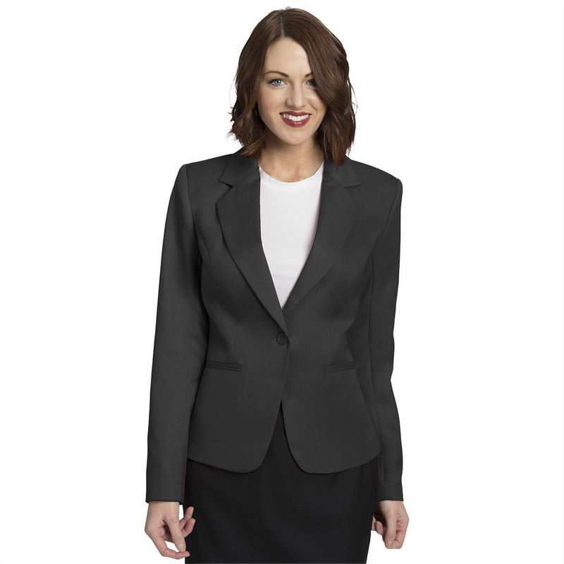 Executive Apparel Women's Navy Easywear Single Breasted 2-Button Blazer 2