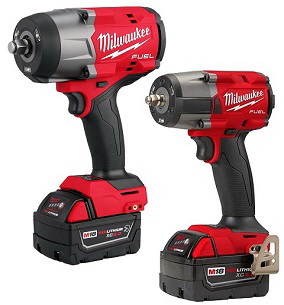 Milwaukee Electric Tool进口代理批发 Milwaukee 电动工具 MWK3010-22 M18 燃油 1/2" 和 3/8" 高扭矩汽车组合套件