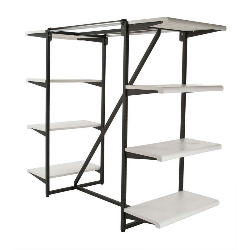 Opentip Econoco K411 W Double Hangrail Frame 8 24 Shelves Opentip Econoco K411 W Double Hangrail Frame 8 24 Shelves 1 Square Tubing Wide Matte Black With White Price
