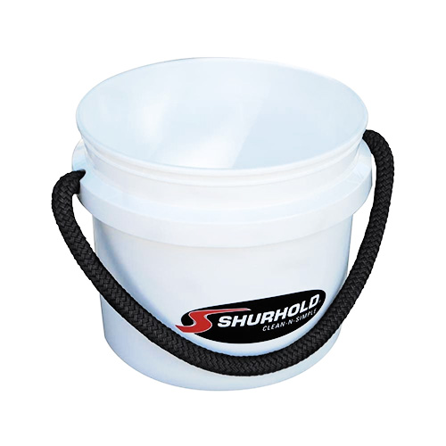 Shurhold 2452 Black 5 Gallon Bucket with Black Rope Handle