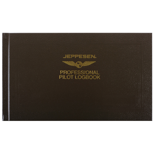 Jeppesen进口代理批发 Jeppesen 10001795-006 专业飞行员日志，棕色，纹理硬封面