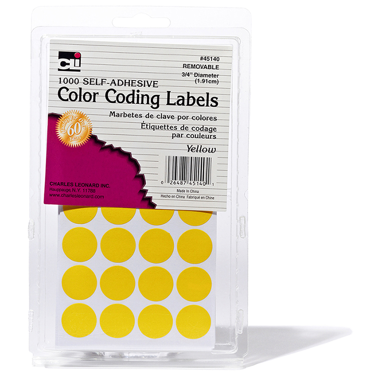 Charles Leonard CHL45140 Color Coding Labels Yellow, Price/EA Sale,  Reviews. - Opentip