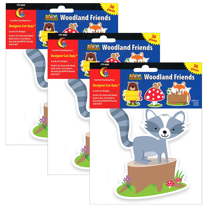 Creative Teaching Press进口代理批发 创意教学出版社 CTP6099-3 6In Woodland Friend 设计师，镂空（3 PK）