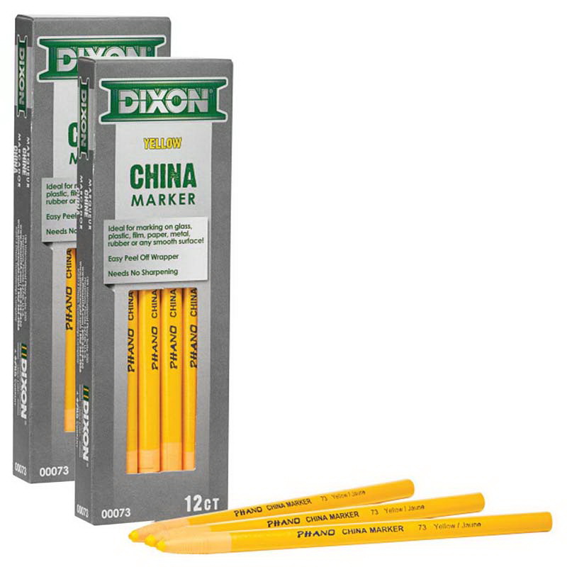 Dixon进口代理批发 Dixon DIX00073-2 Phano China 标记黄色，12 包（2 包）