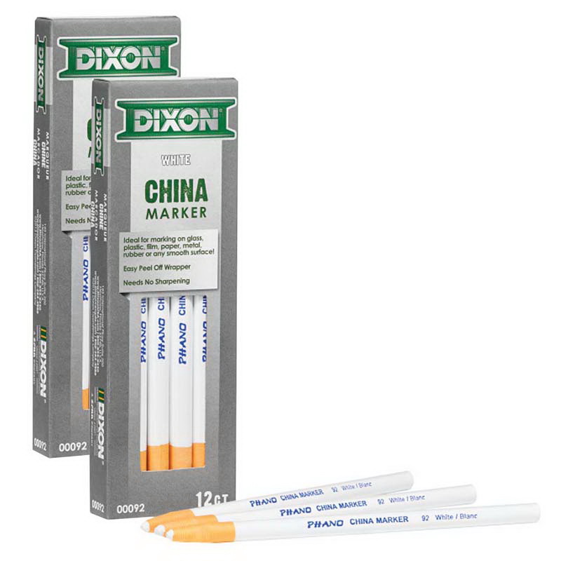 Dixon进口代理批发 Dixon DIX00092-2 Phano 中国标记白色，12 包（2 包）