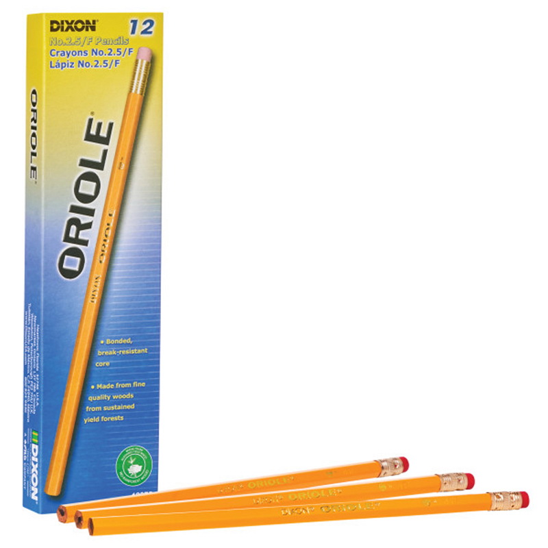 Oriole进口代理批发 Oriole DIX12875 Oriole 铅笔 2.5 号不锋利 12Bx，中黄色