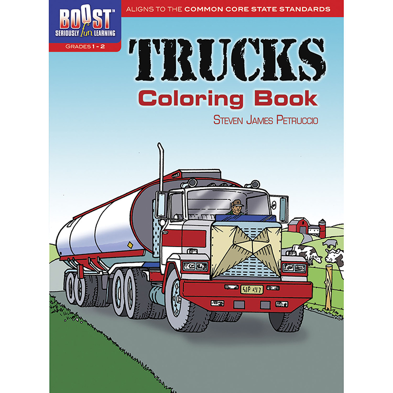 Dover Publications进口代理批发 Dover Publications DP-49411X Boost Trucks 着色书 Gr 1-2