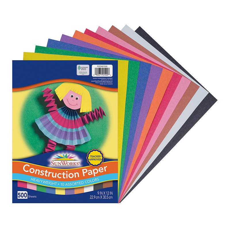 Prang 9 x 12 Construction Paper, Assorted Colors, 50 Sheets/Pack