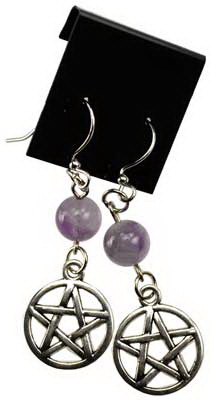 AzureGreen JECAME Amethyst Pentagram earrings Sale, Reviews. - Opentip