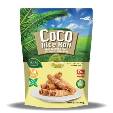 Coco Rice进口代理批发 可可肠粉榴莲味，3.53 盎司，12 包