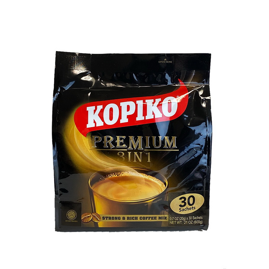 Kopiko进口代理批发 Kopiko 咖啡粉 3 合 1，20 克，每包 30 粒，每箱 12 粒