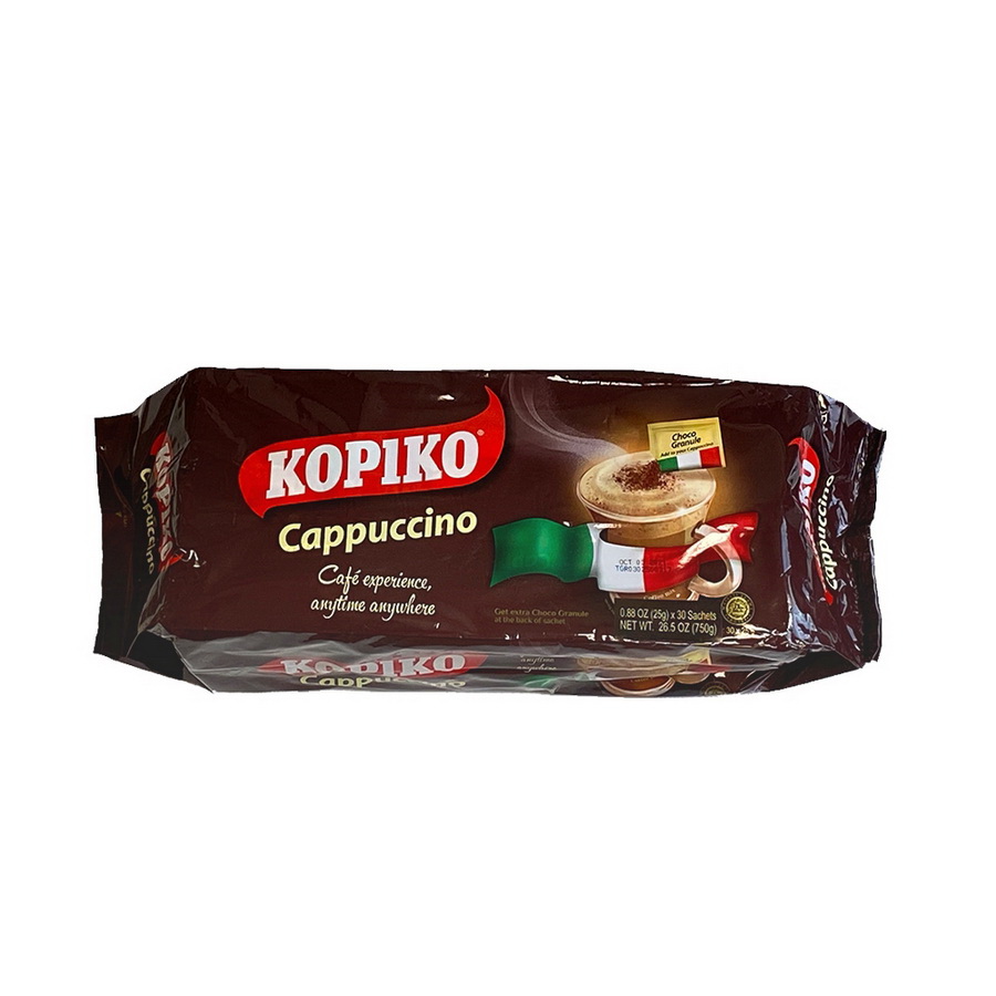 Kopiko进口代理批发 Kopiko 卡布奇诺混合咖啡，25 克，每包 30 颗，每箱 8 颗