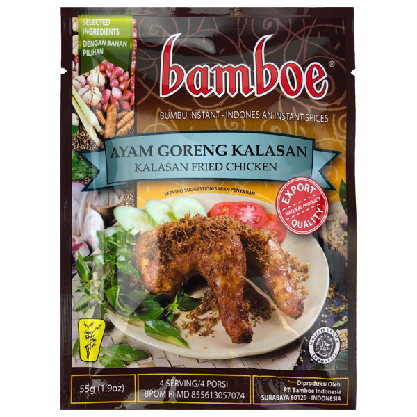 Bamboe进口代理批发 Bamboe (Kalasan Fried Chicken) 卡拉桑炸鸡，1.9 盎司，每包 12 个，每箱 2 个