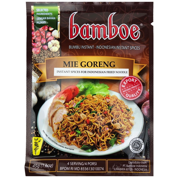 酷牌库|商品详情-Bamboe进口代理批发 竹子（Mie Goreng）印尼炒面，1.6 盎司，每包 12 个，每箱 2 个