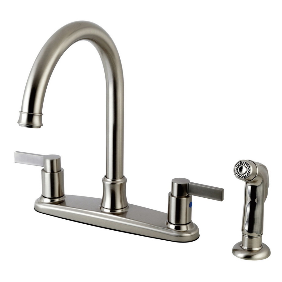 Kingston Brass FB751NDL NuvoFusion 8 Centerset Kitchen Faucet with Sprayer 7 in Spout Reach Polished Chrome