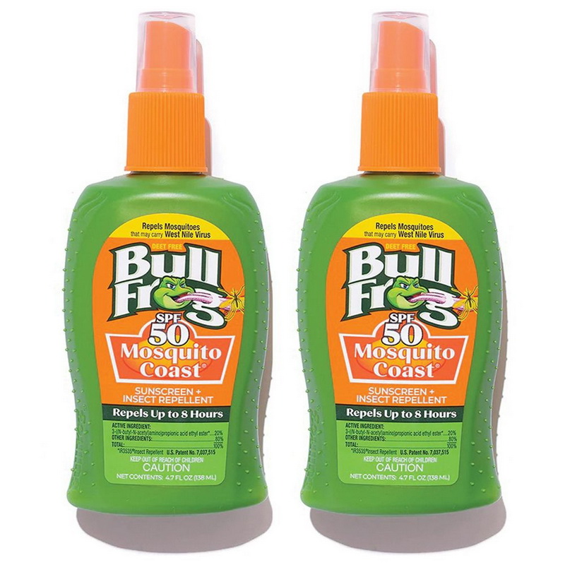 Bull Frog进口代理批发 Bull Frog 21106 Bullfrog Mosquito Coast SPF 50 泵式喷雾广谱 4.7 盎司